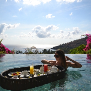Floating Breakfast at the Griya Amed Bali
